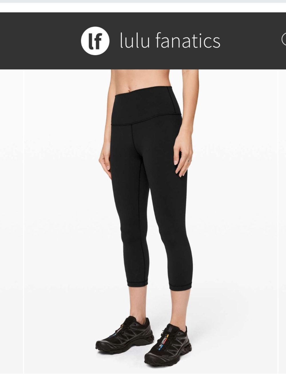 NWT Lululemon Wunder Under Crop High-Rise Full-On Luon 21" Sz 6 Black